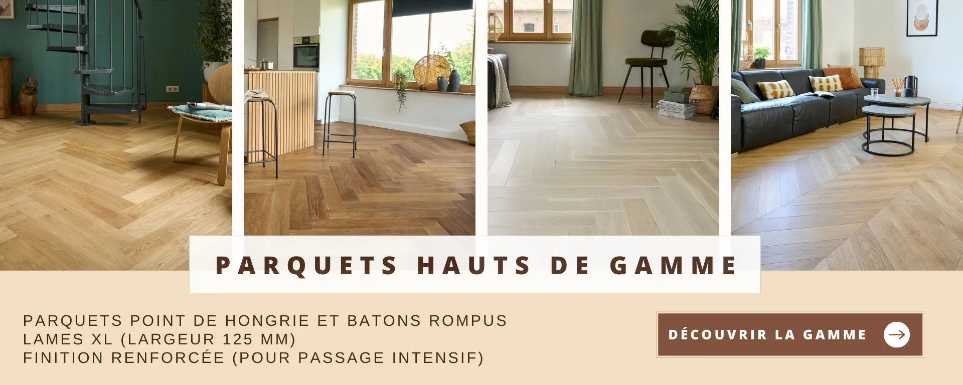 Parquets haut de gamme : point de Hongrie, bâtons rompus et lames XXL