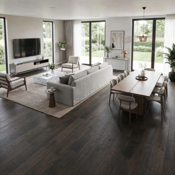 Parquet chêne foncé - 18 x 150 mm - Vésuve